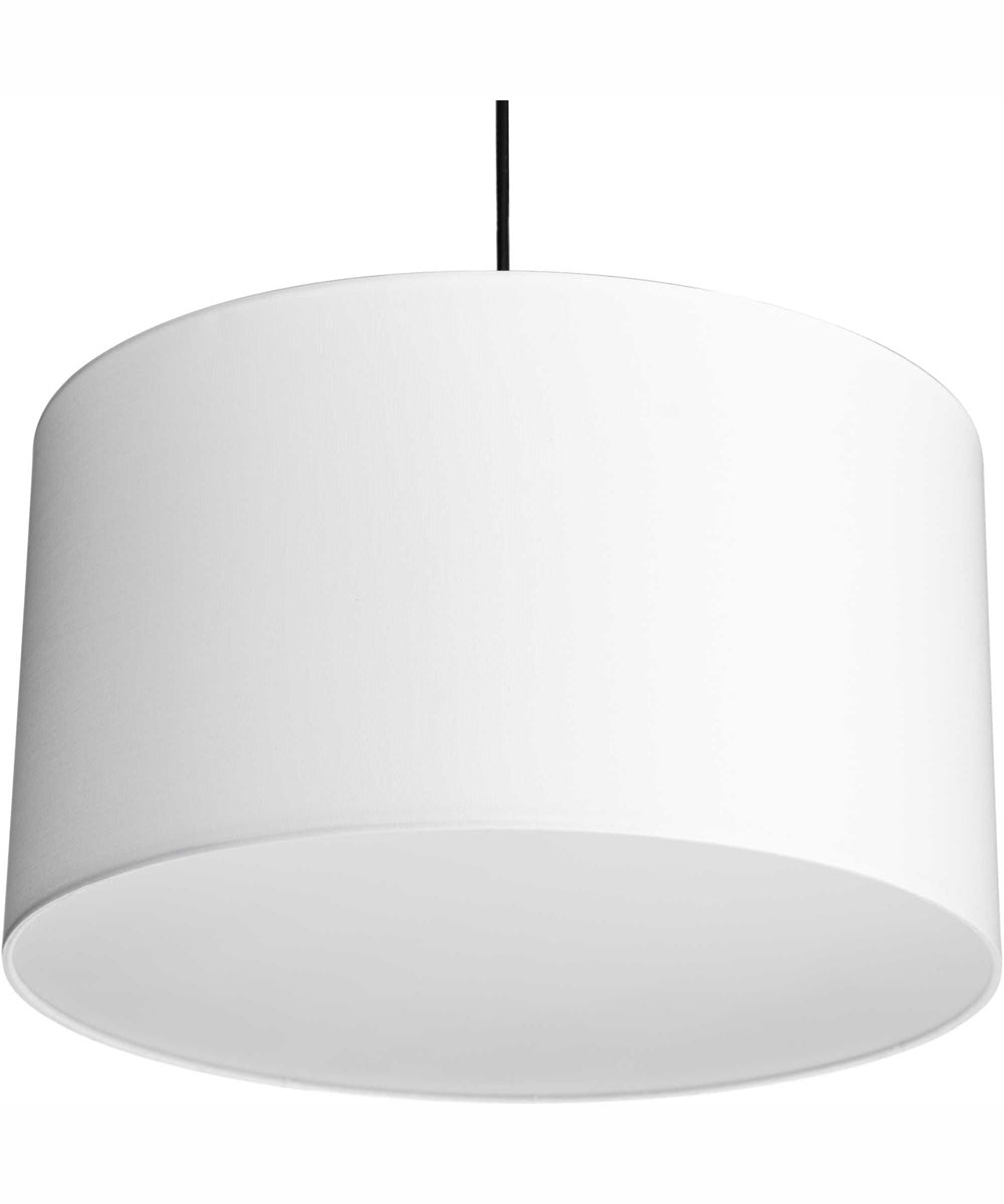 Markor 1-Light White Linen Shade Transitional Pendant Brushed Nickel;Matte Black;Vintage Brass