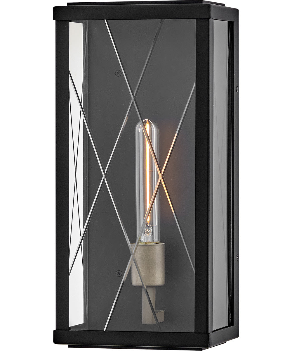Monte 1-Light Medium Wall Mount Lantern in Black