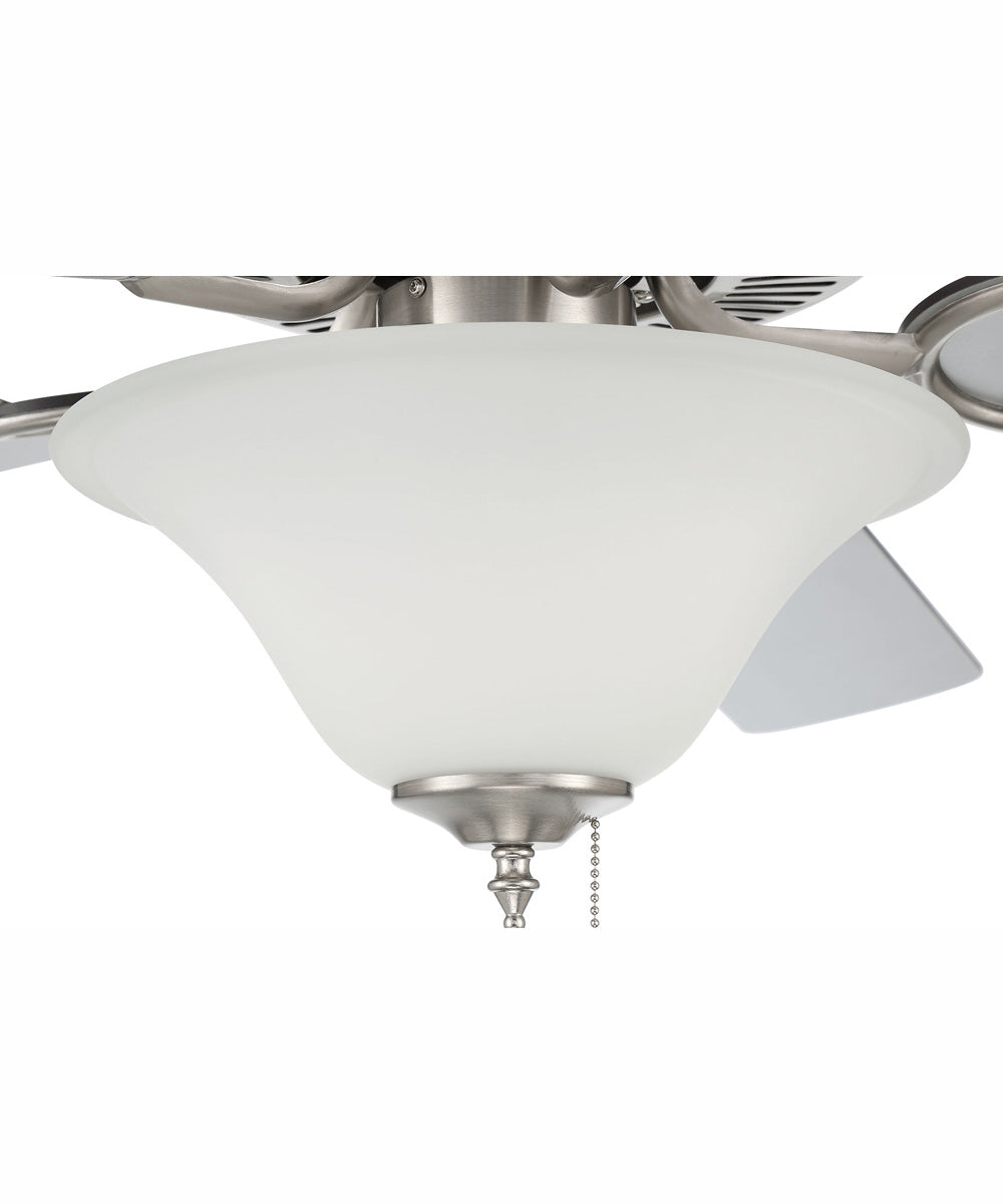52" Decorator's Choice 2-Light Ceiling Fan Brushed Polished Nickel