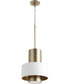 12"W 1-light Pendant Studio White / Aged Brass