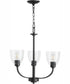 Reyes 3-light Chandelier Textured Black