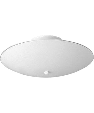 12" Round Glass 2-Light Close-to-Ceiling White