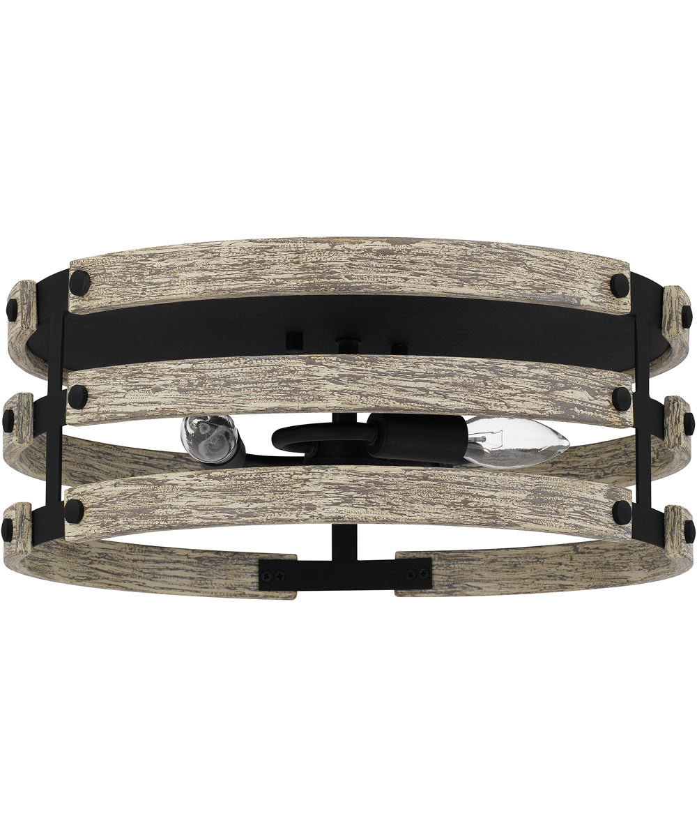 Ashburn 3-light Flush Mount Earth Black