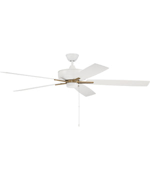 Super Pro 60 Ceiling Fan (Blades Included) White/Satin Brass