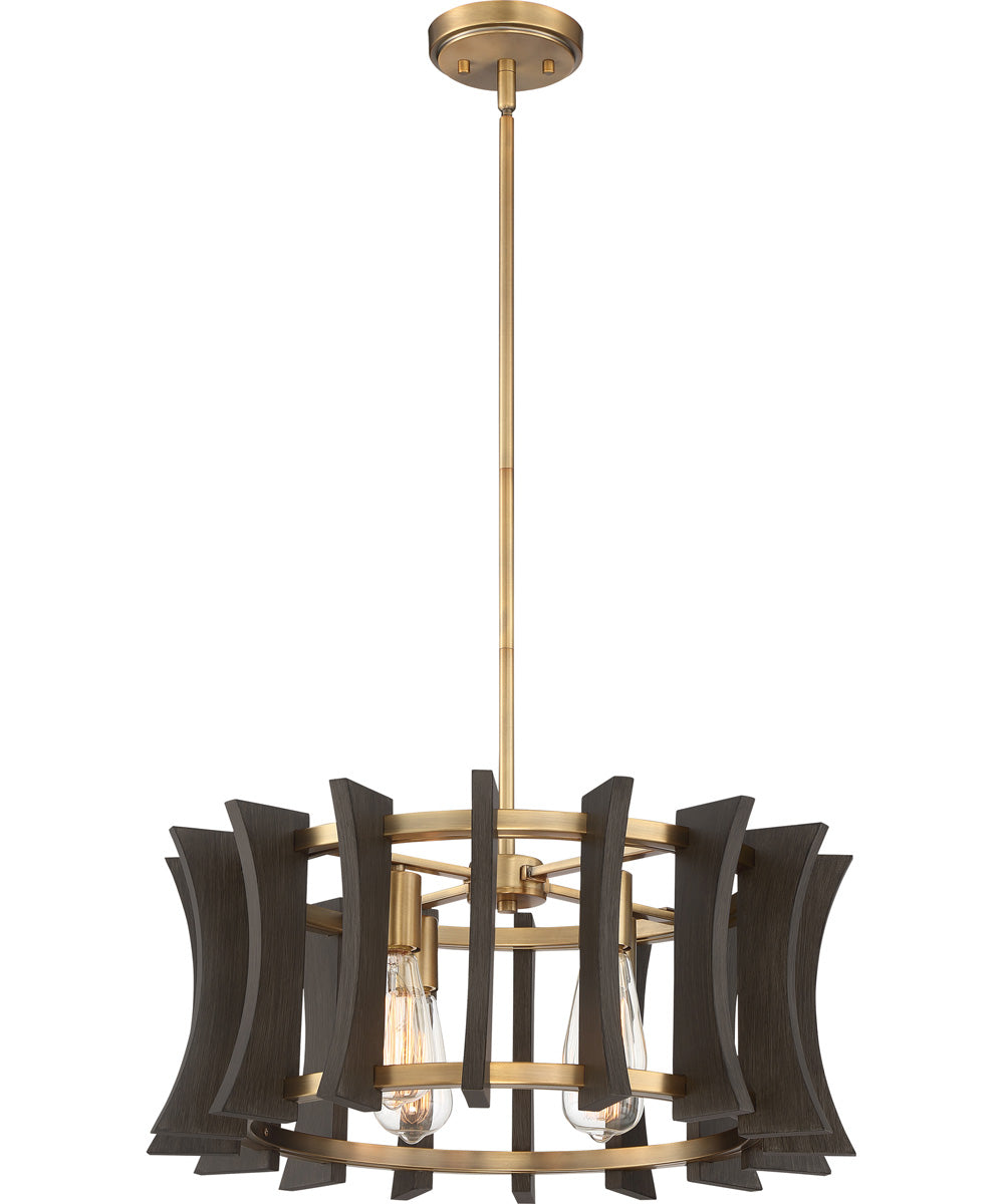 Cordelia 4-light Pendant Aged Brass