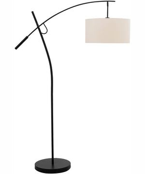 Pollux 1-Light Floor Lamp Dark Bronze/Linen Fabric Shade