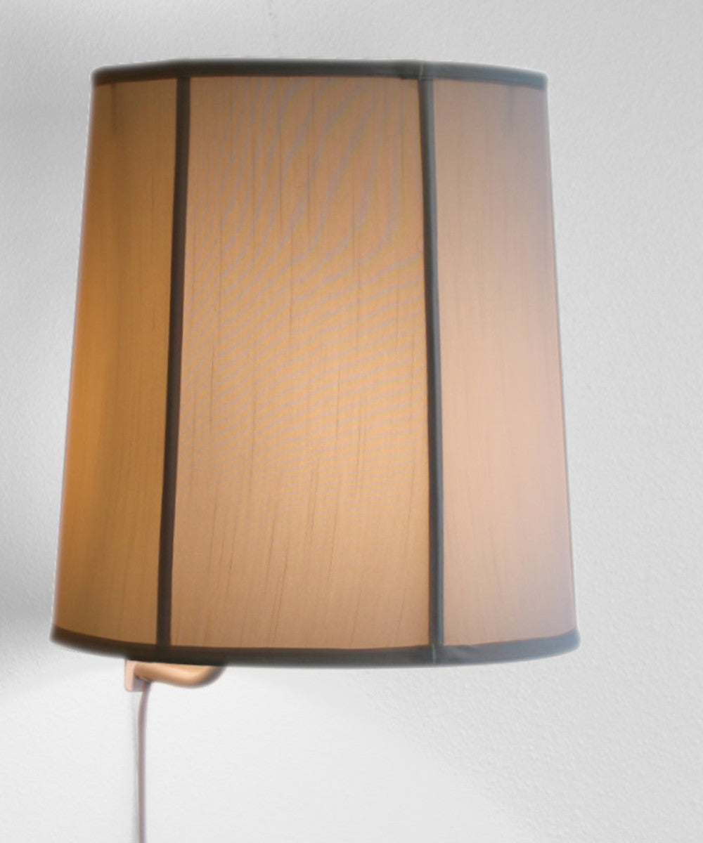 16"W Floating Shade Plug-In Wall Light Egg Shell Shantung