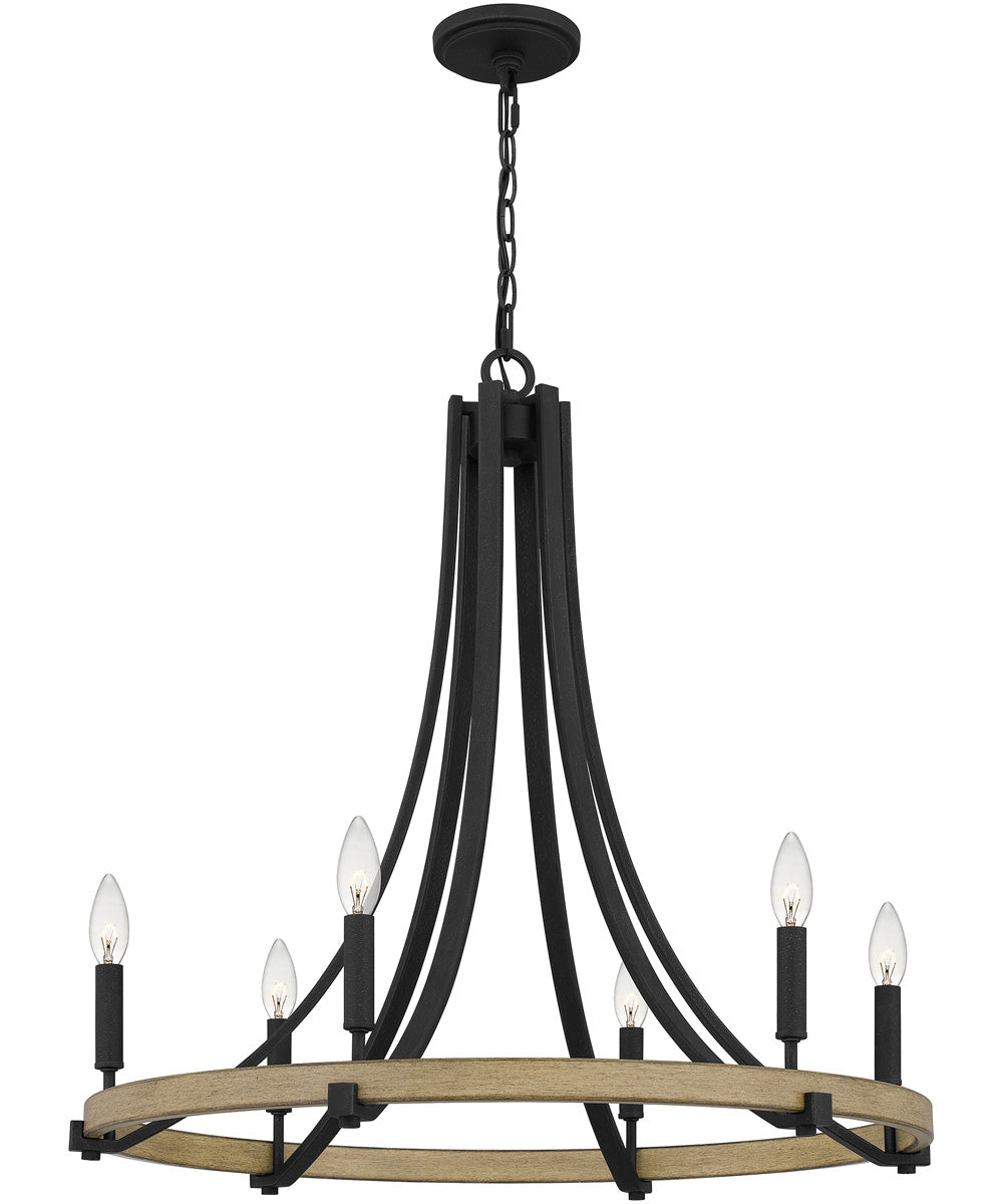 Colombes 6-light Chandelier Grey Ash
