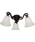 3 Light Fitter and Glass 3-Light LED Fan Light Kit Oiled Bronze