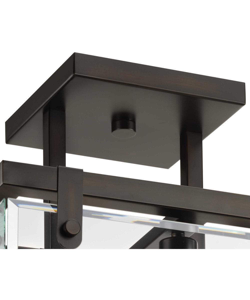 Glayse 16-3/4" Semi-Flush/Convertible Antique Bronze