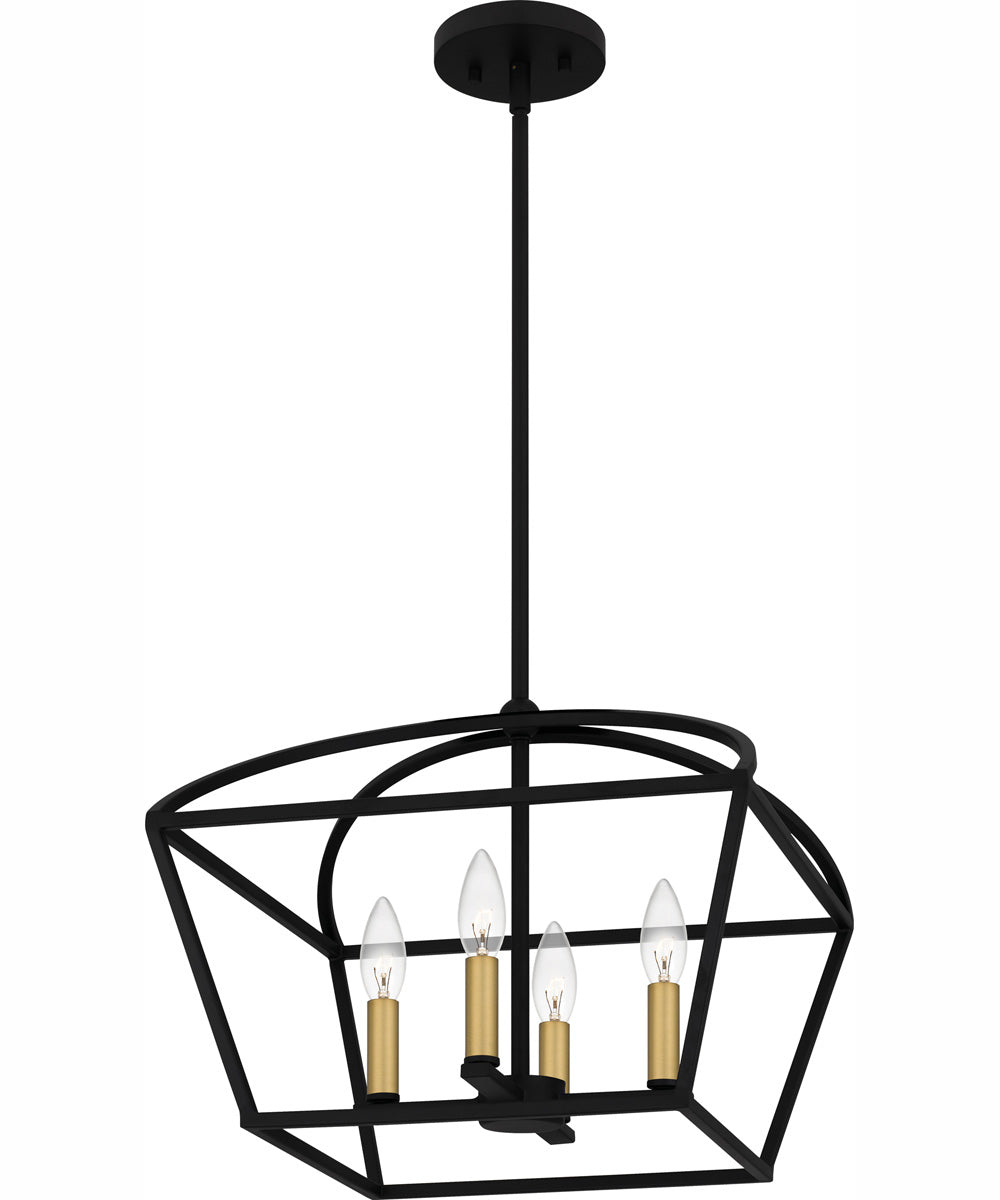 Concho Bay Large 4-light Pendant Matte Black