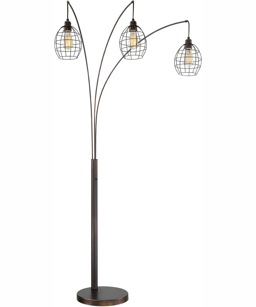 Kaden 3-Light 3-Light Arch Lamp Copper Brz/Metal Shade