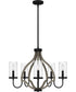 Cornelia 5-light Chandelier Matte Black