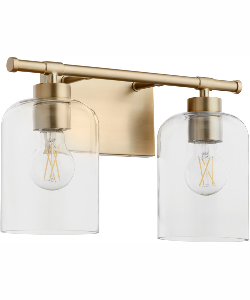 Tribute 2-light Bath Vanity Light Aged Brass