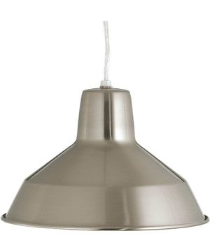 Metal Shade 1-Light Spun Metal Shade Farmhouse Pendant Light Brushed Nickel