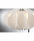 Reina 1-Light Table Lamp Brushed Nickel/White Fabric Lotus Shade