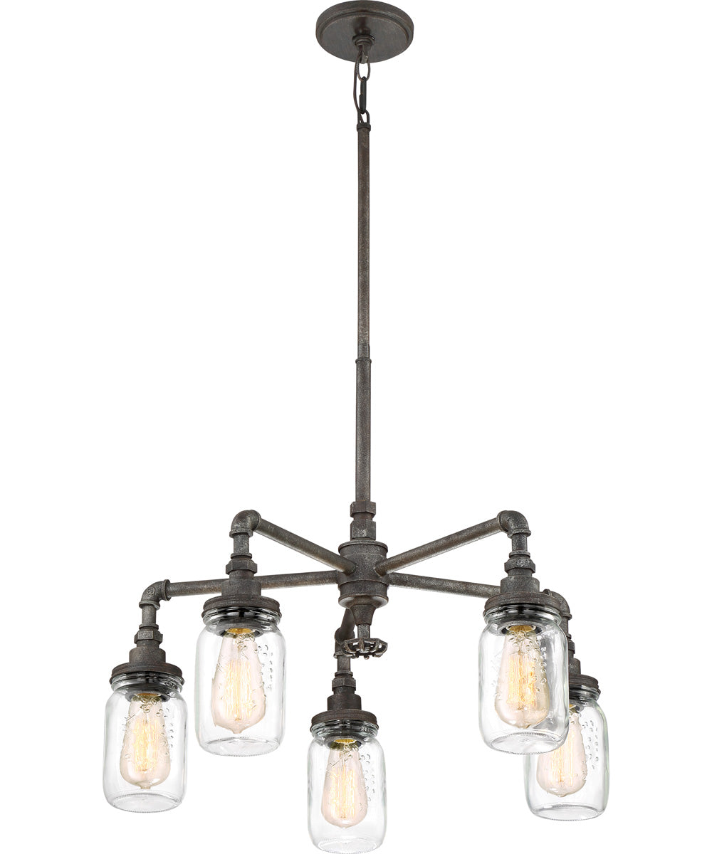 Squire 5-light Chandelier Rustic Black