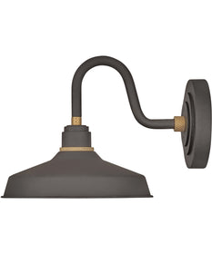 1-Light Small Gooseneck Outdoor Barn Light in Museum Bronze