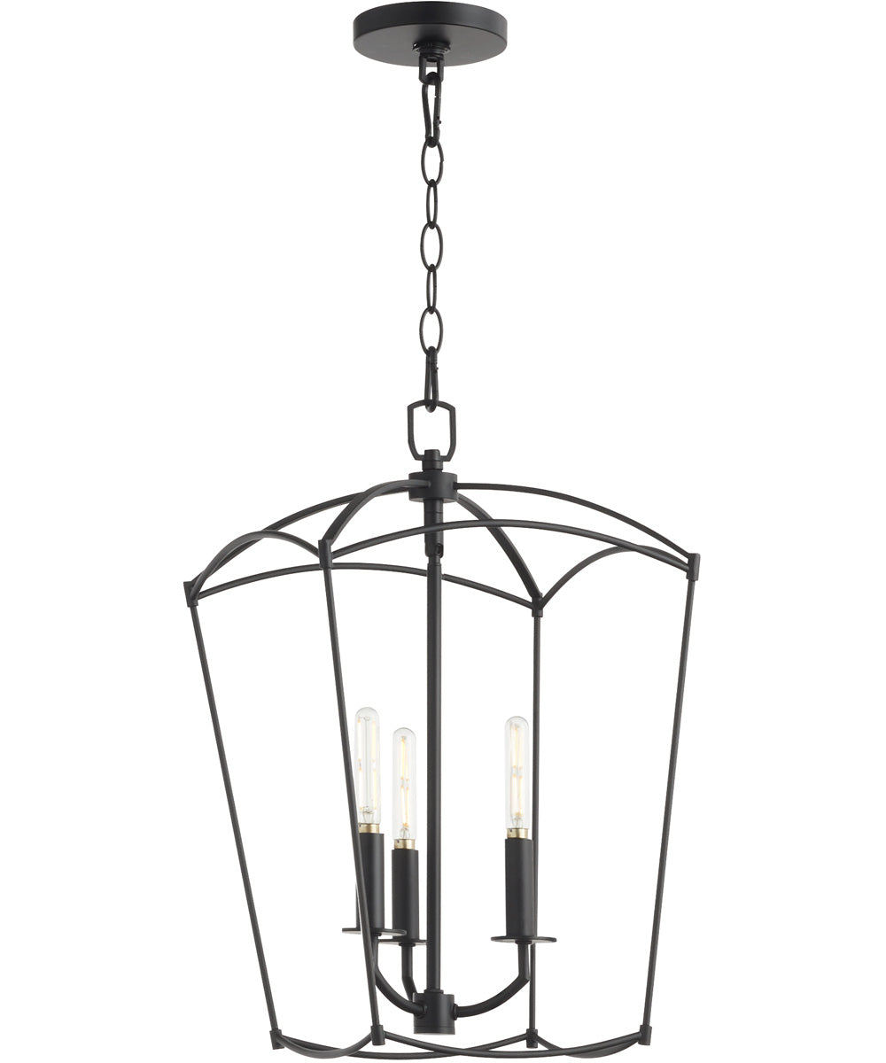 Mantle 3-light Entry Foyer Hall Chandelier Matte Black