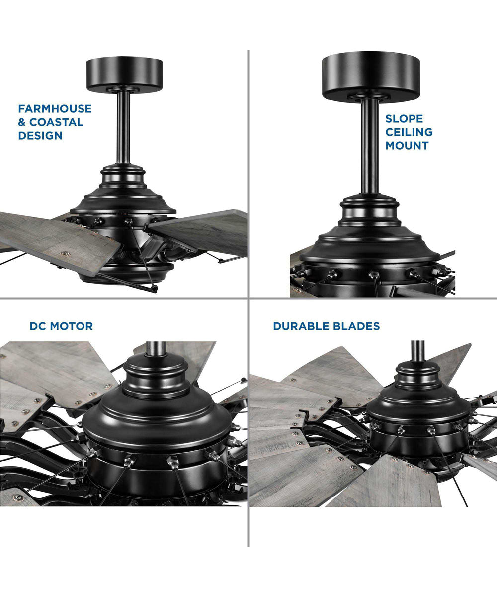 Springer 60-Inch 12-Blade DC Motor Farmhouse Windmill Ceiling Fan Matte Black