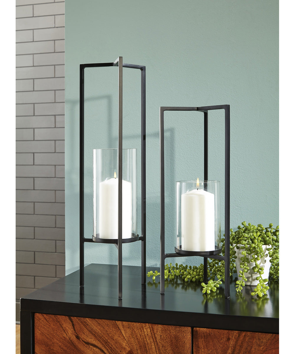 Ginette Candle Holder Set (2/CN) Black