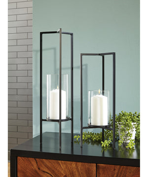 Ginette Candle Holder Set (2/CN) Black