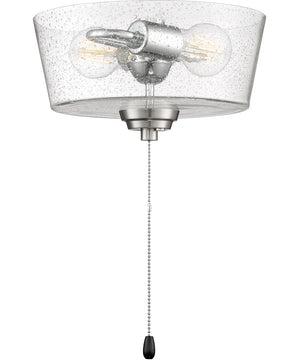 Outdoor Bowl Light Kit 2-Light LED Fan Light Kit Brushed Polished Nickel