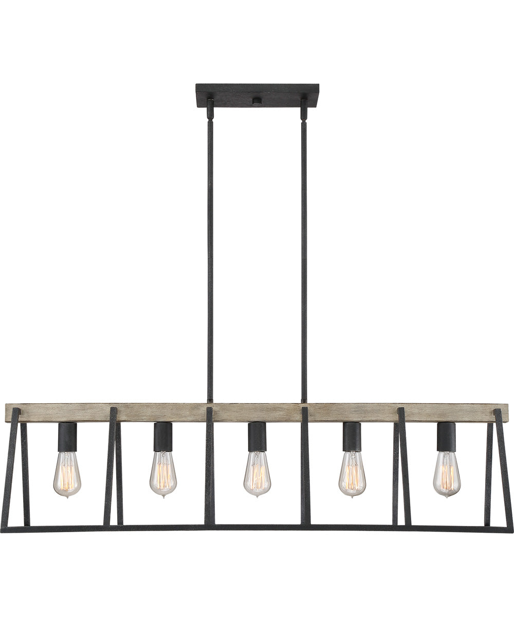 Brockton 5-light Island Light Grey Ash