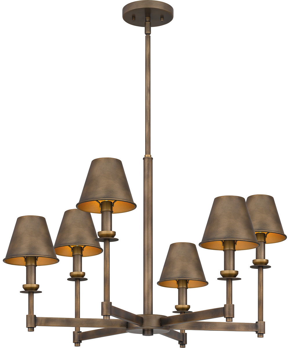 Cross 6-light Chandelier Statuary Bronze