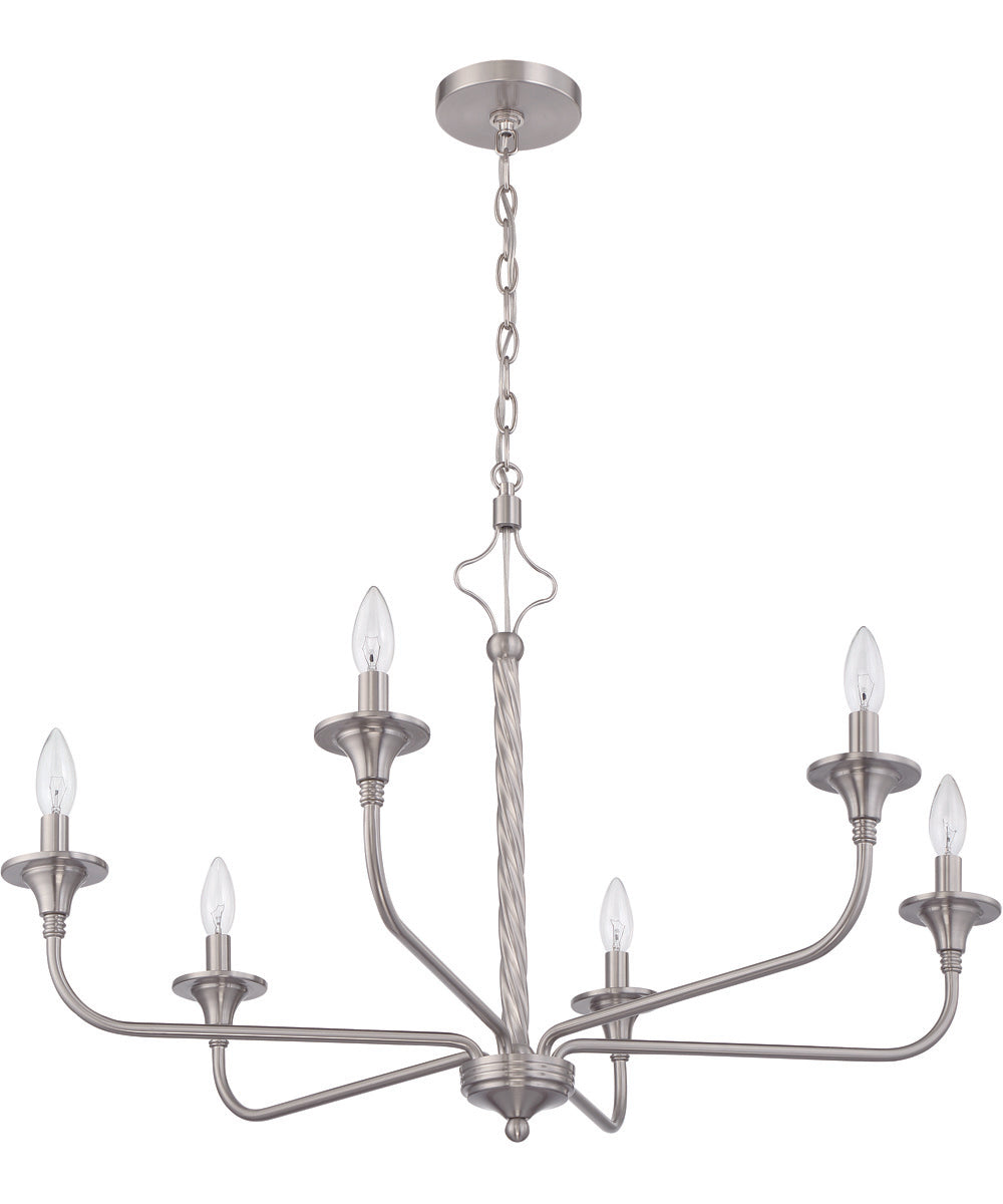 Jolenne 6-Light Chandelier Brushed Polished Nickel