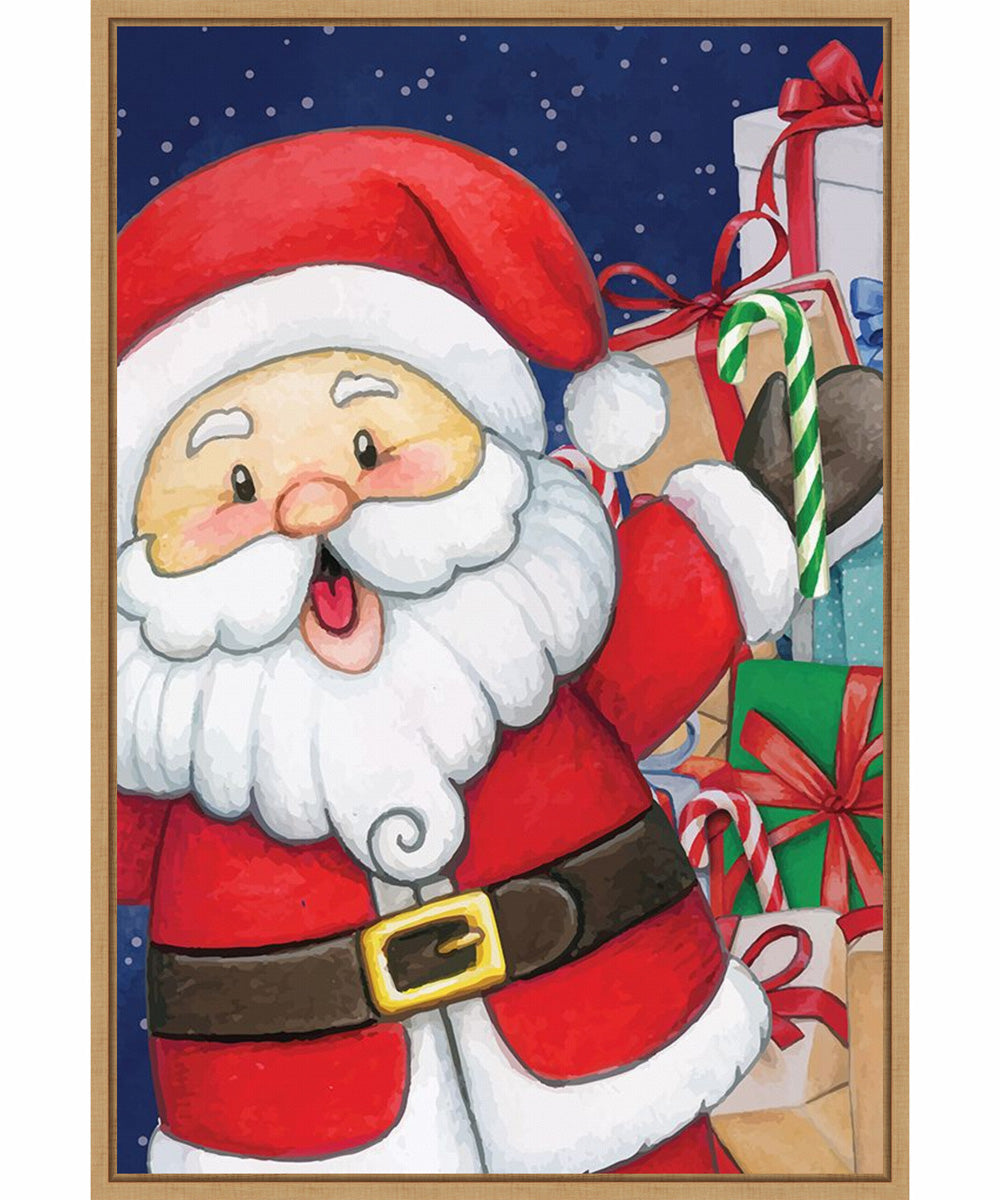 Framed Santa Bringing Gifts by Art Nd Canvas Wall Art Print (23  W x 33  H), Sylvie Maple Frame