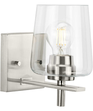 Calais 1-Light New Traditional Clear Glass Bath Vanity Light Brushed Nickel