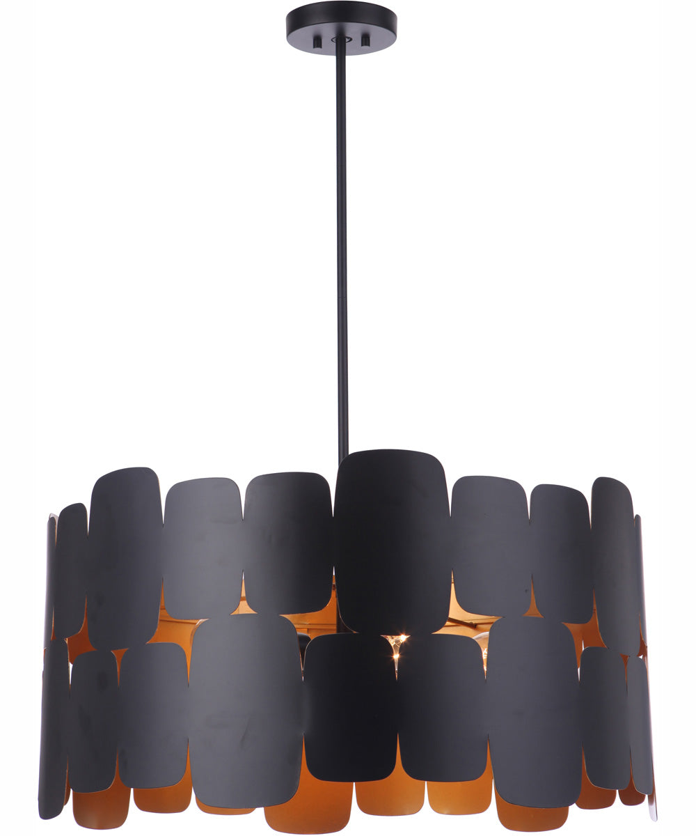 Sabrina 5-Light Pendant Flat Black / Gold Luster
