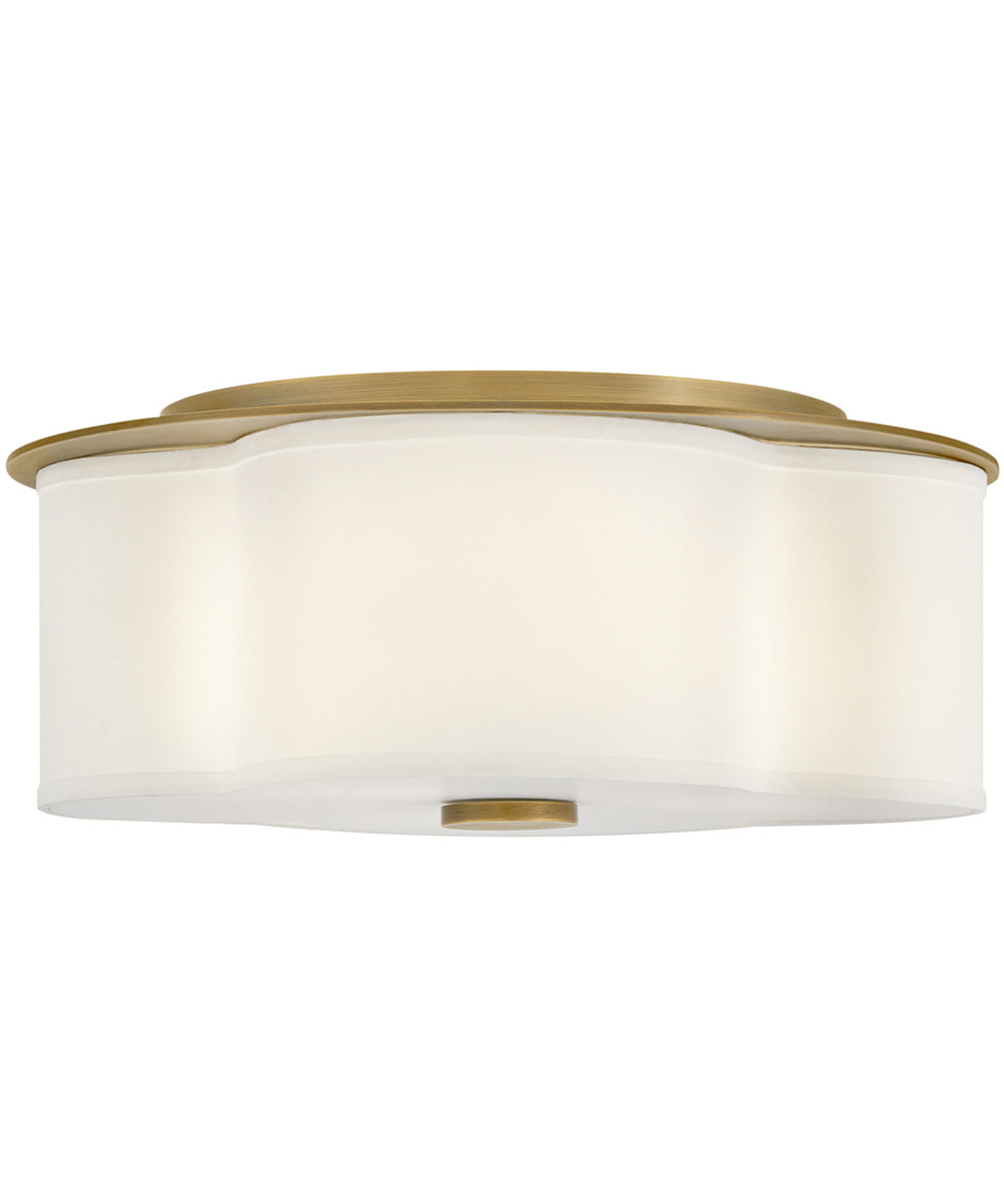 Delaney 3-Light Medium Flush Mount in Heritage Brass