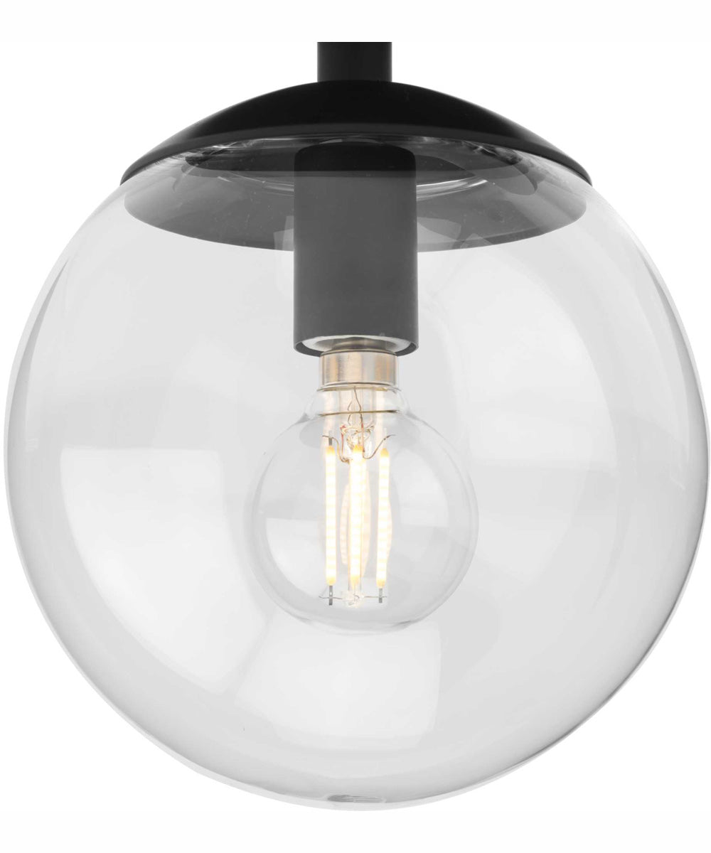 Atwell 1-Light Mid-Century Modern Semi-Flush Mount Matte Black