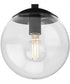 Atwell 1-Light Mid-Century Modern Semi-Flush Mount Matte Black