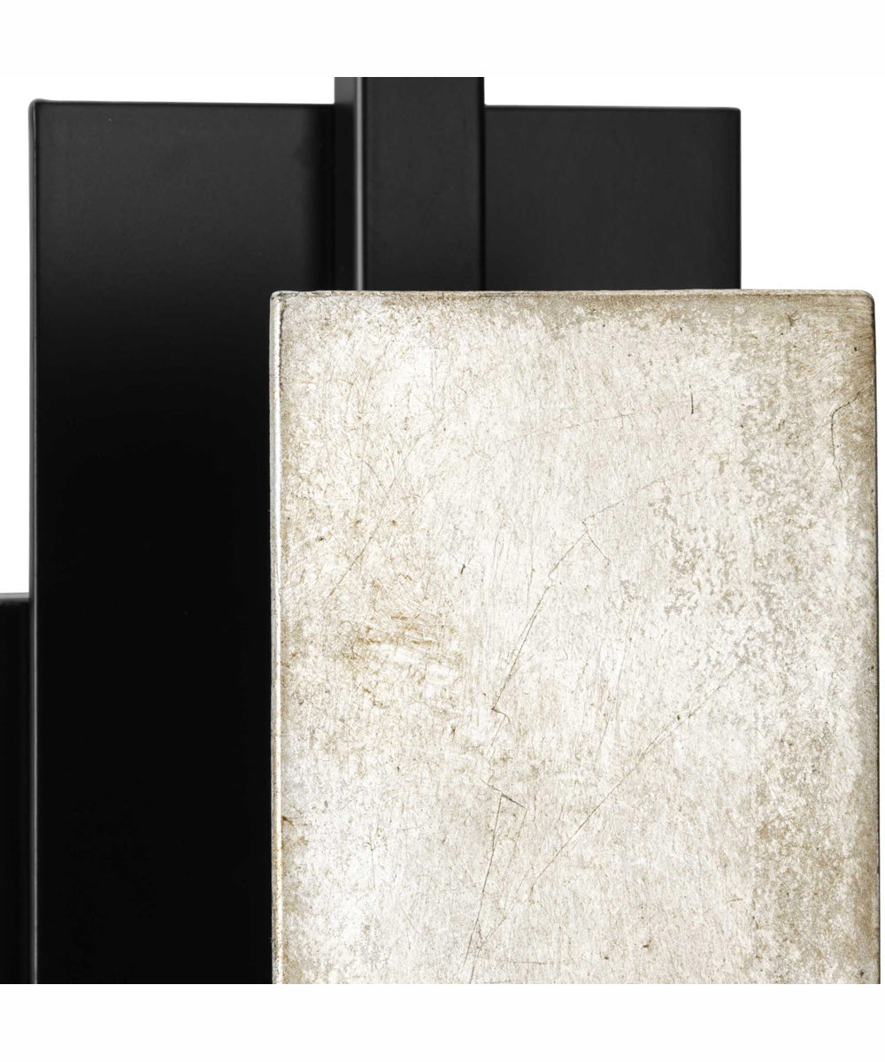 Lowery 1-Light Matte Black/Aged Silver Leaf Industrial Luxe Wall Sconce Matte Black