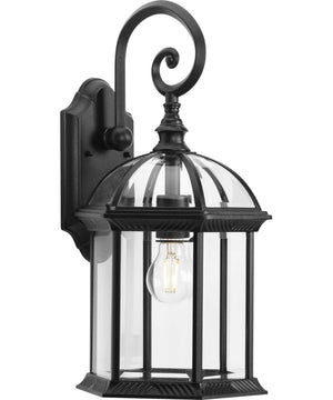 Dillard 1-Light Traditional Clear Glass Outdoor Wall Lantern Textured Black