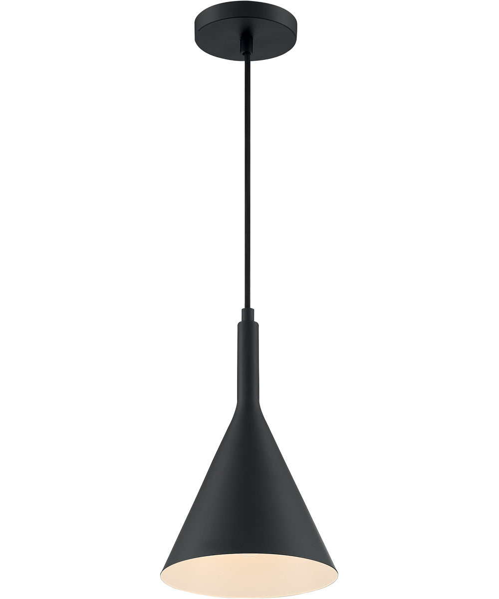 8"W Lightcap 1-Light Pendant Matte Black