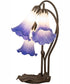16" High Blue/White Pond Lily Tiffany Pond Lily 3 Light Accent Lamp