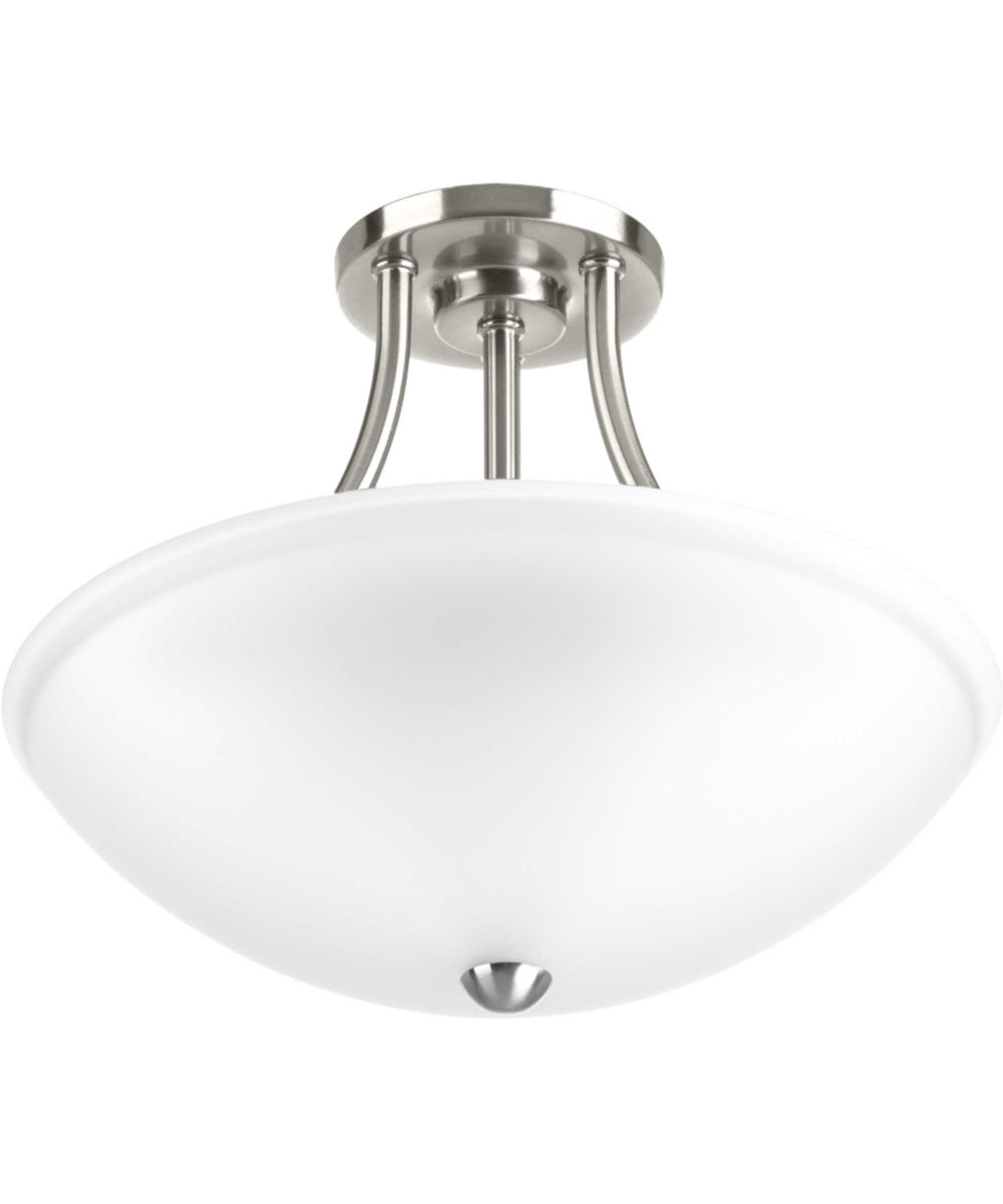Gather 12-7/8" Semi-Flush/Convertible Brushed Nickel