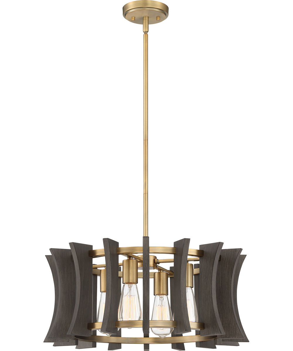 Cordelia 4-light Pendant Aged Brass
