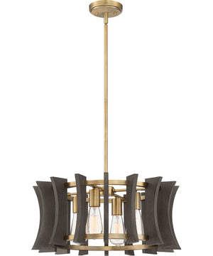 Cordelia 4-light Pendant Aged Brass