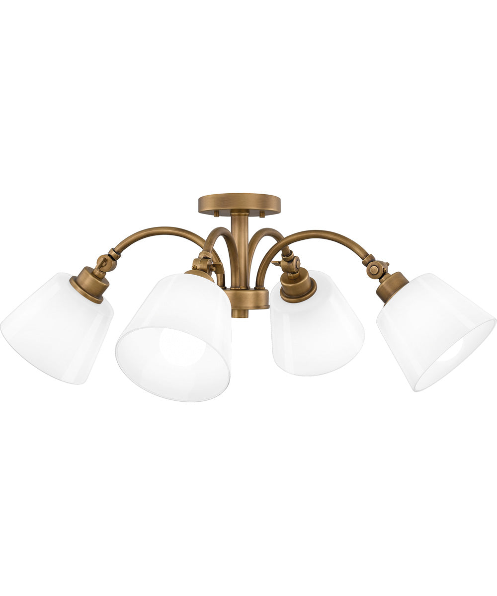 Quoizel Semi-Flush Mount Extra Large 4-light Semi Flush Mount Weathered Brass