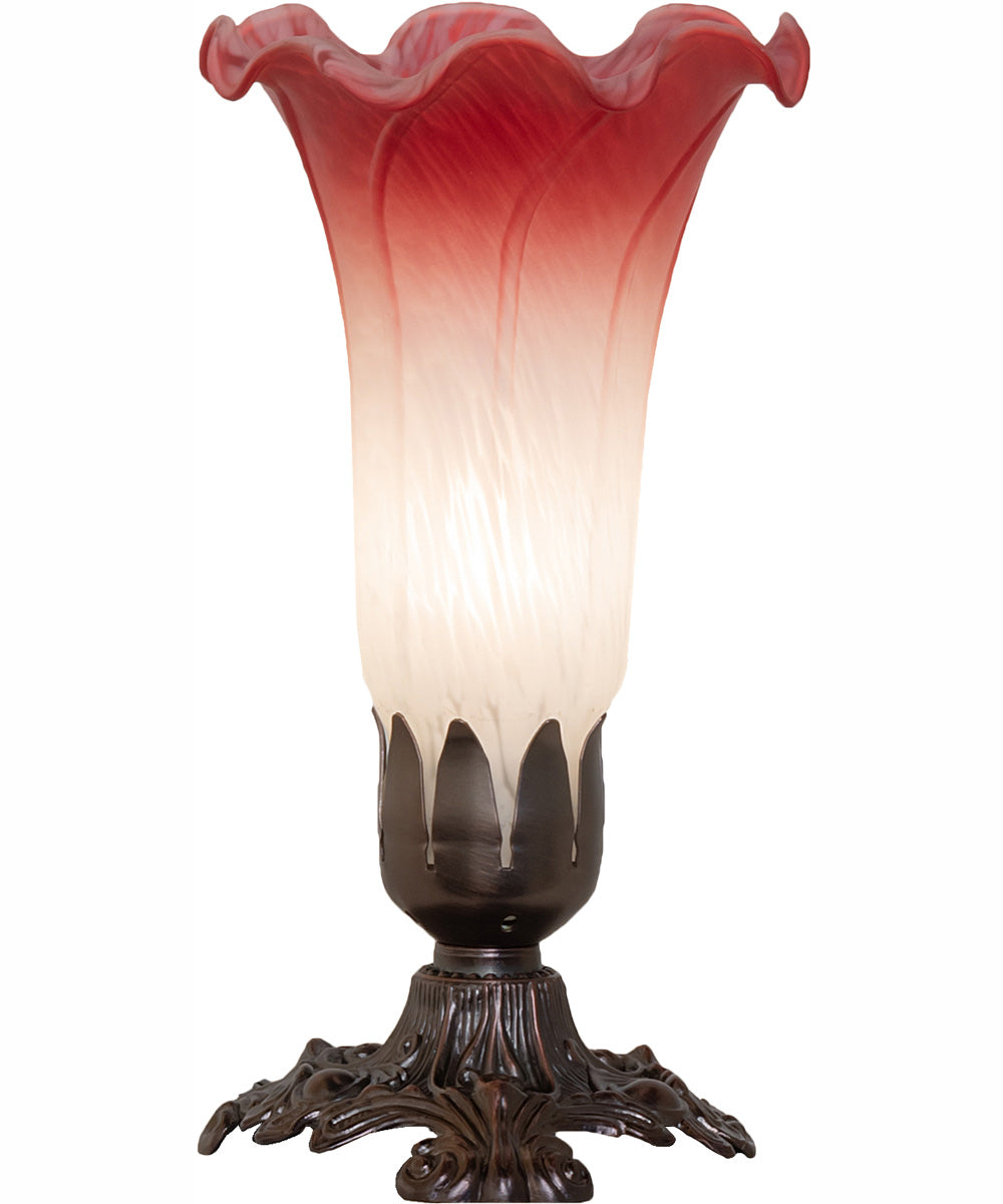 8" High Pink/White Tiffany Pond Lily Victorian Accent Lamp