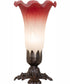 8" High Pink/White Tiffany Pond Lily Victorian Accent Lamp