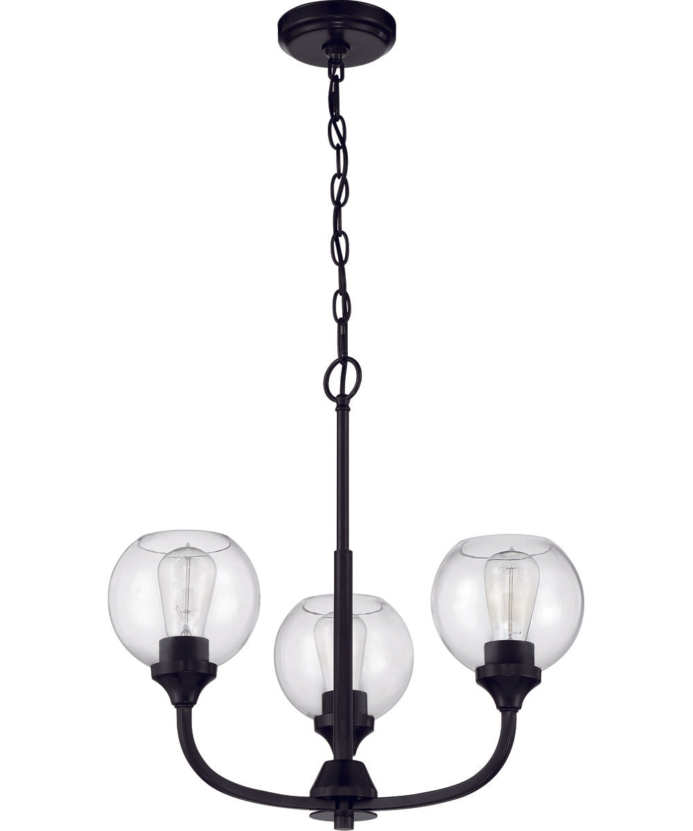Glenda 3-Light Chandelier Flat Black