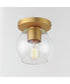 Knox 1-Light Flush Mount Natural Aged Brass