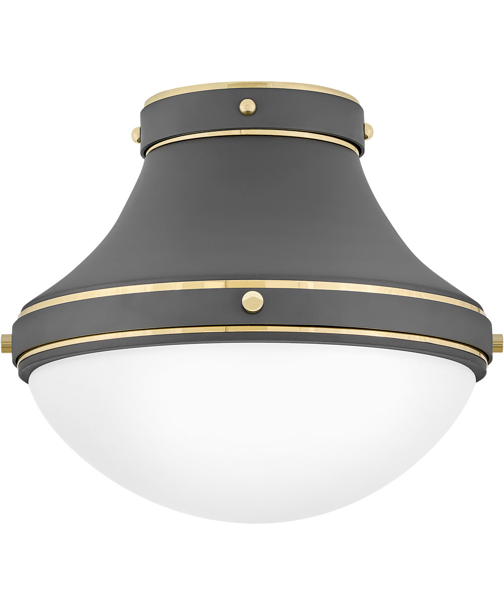 Oliver 1-Light Small Flush Mount in Dark Matte Grey
