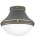 Oliver 1-Light Small Flush Mount in Dark Matte Grey